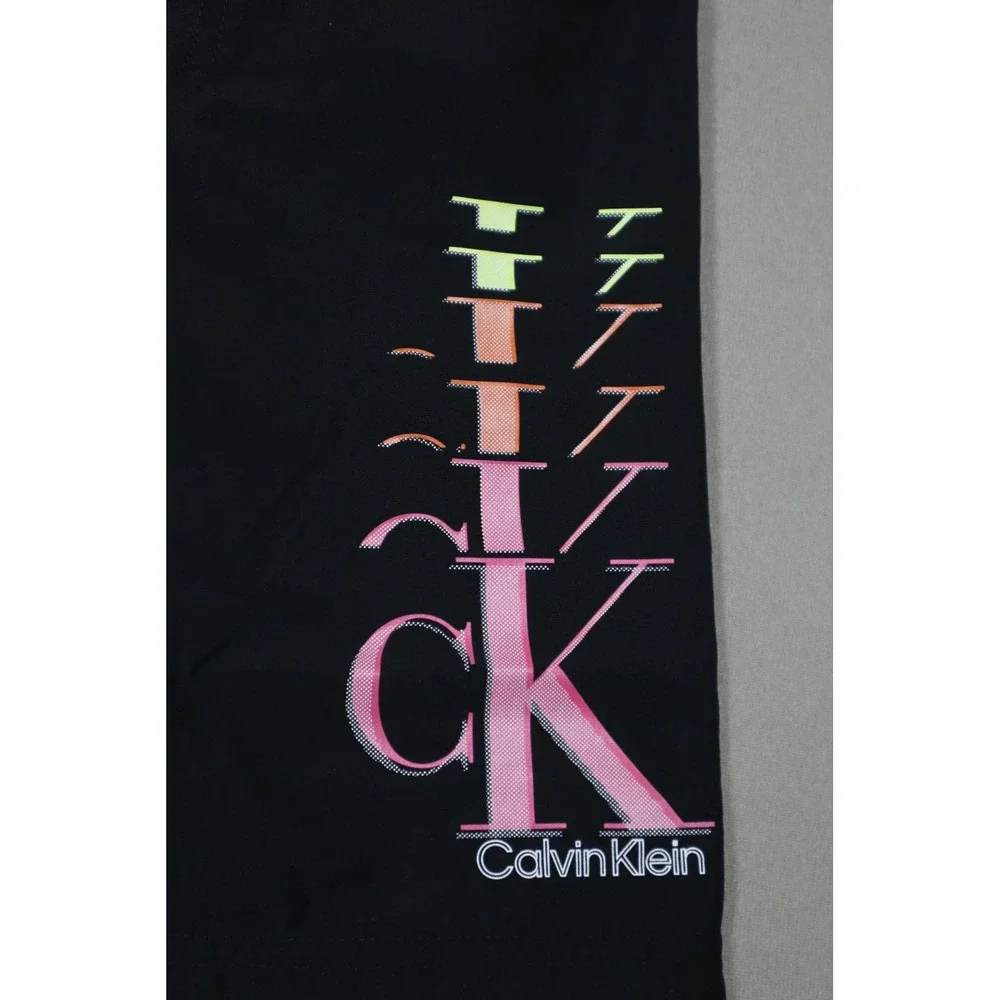 Calvin Klein Big‎ Boys Ombre Logo Swim Trunks - Black - Size Small